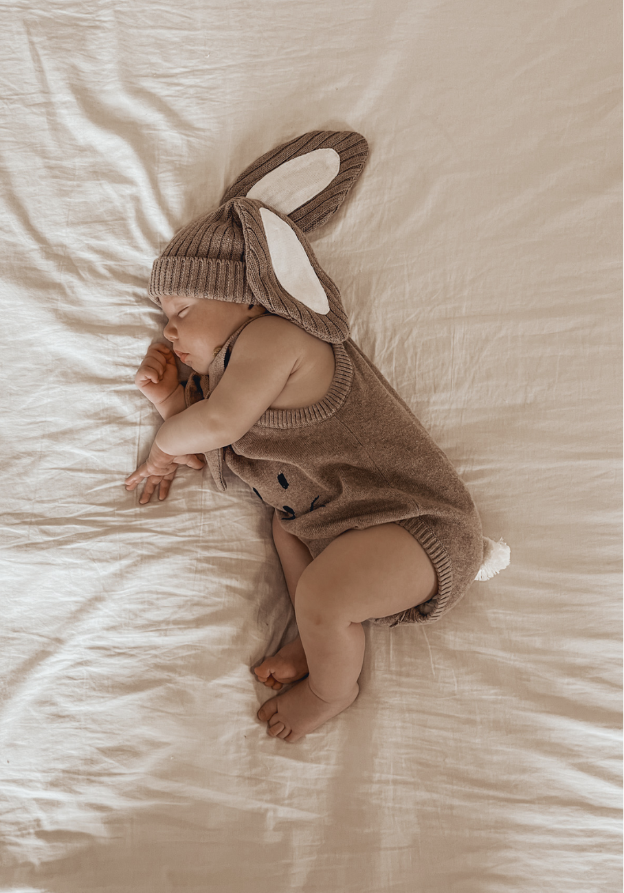 Miann &amp; Co Baby - Bunny Bodysuit - Café Au Lait