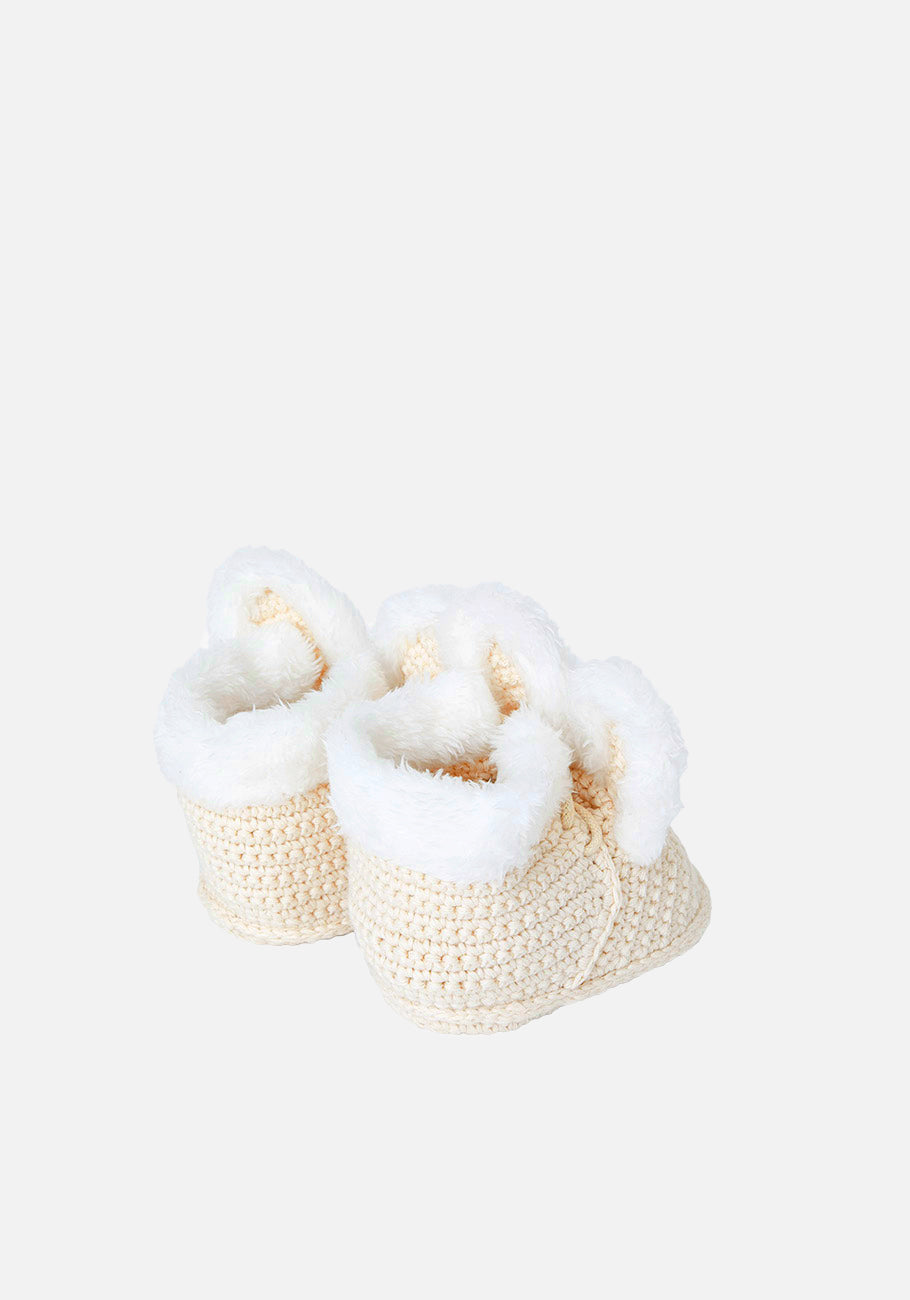 Miann &amp; Co - Knitted Bunny Booties - Frost
