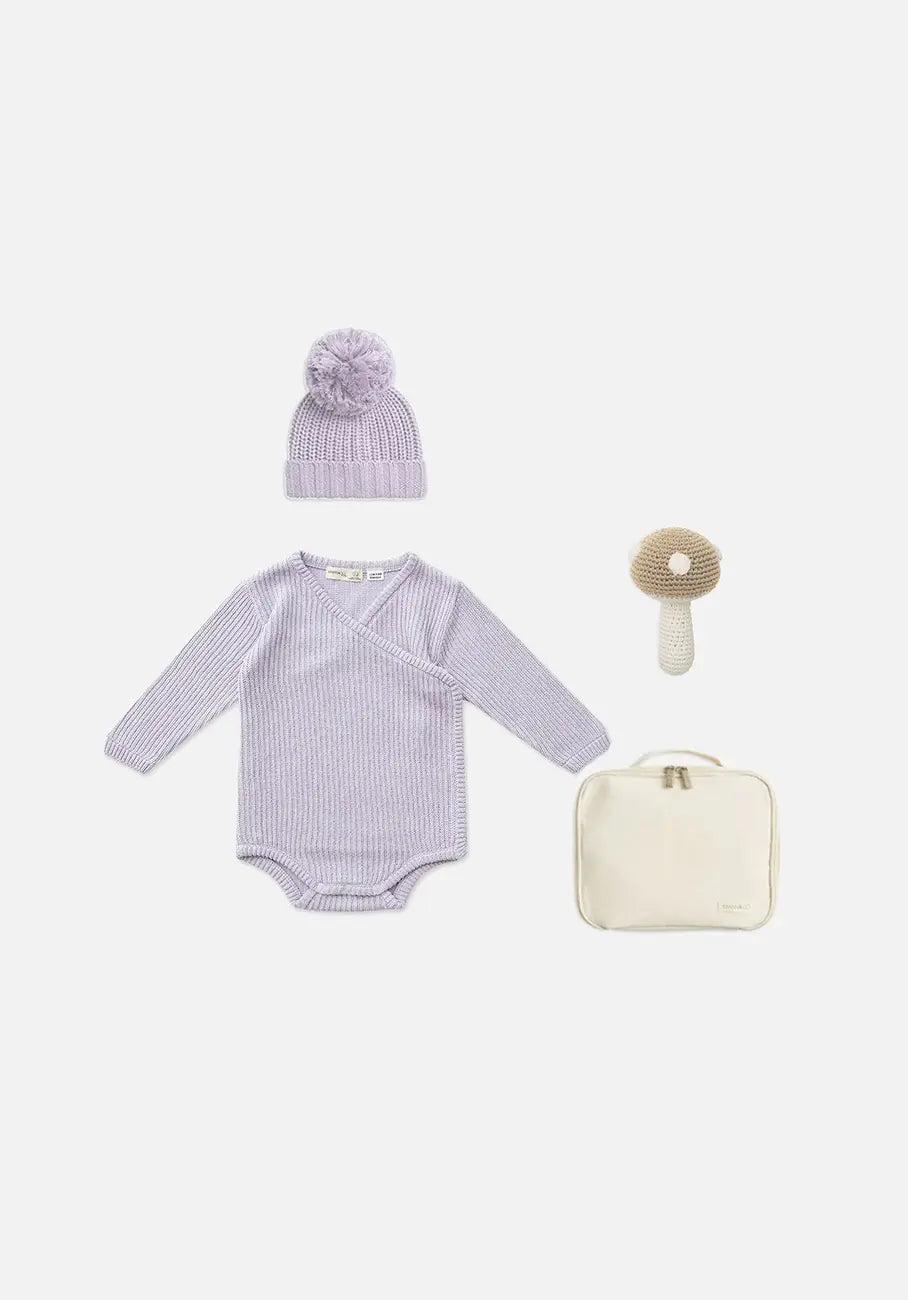 Gift Pack - Knit Wrap Bodysuit - Lavender