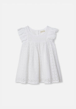 Miann & Co Baby - Flutter Shoulder Dress - Shell Broderie
