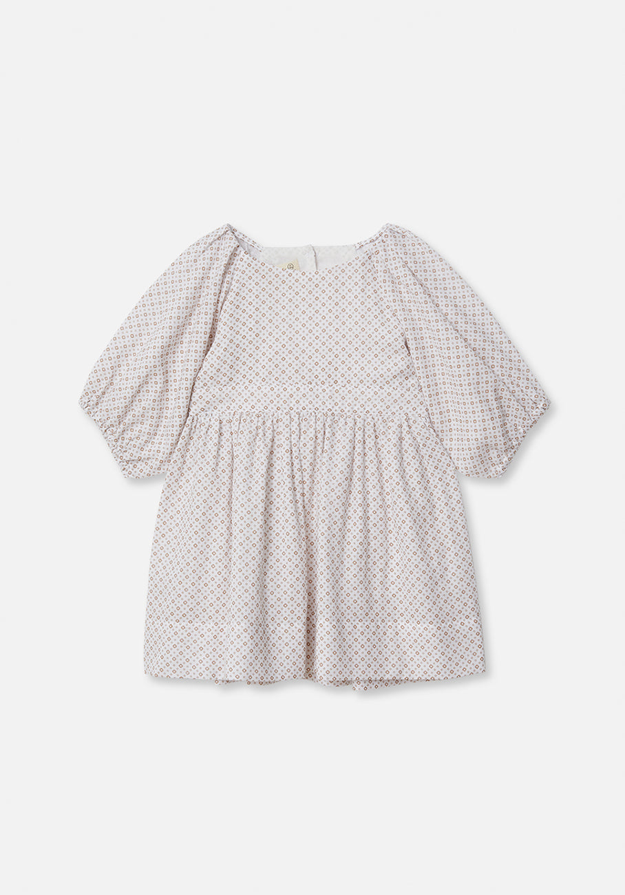 Miann & Co Kids - Keyhole Puff Sleeve Dress - Geo Print
