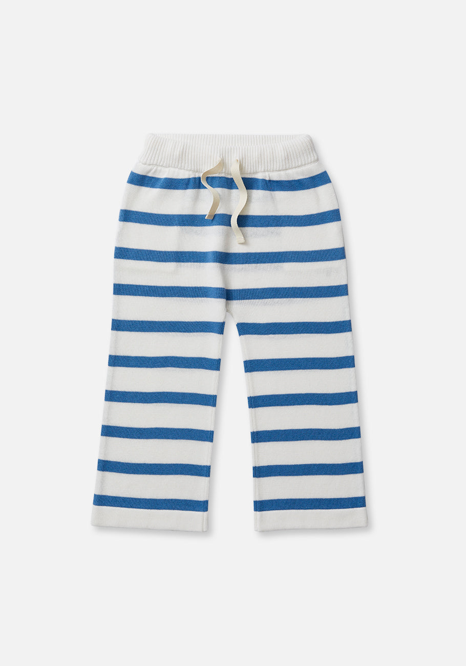 Miann &amp; Co Baby - Wide Leg Knit Pants - Moon Blue Stripe