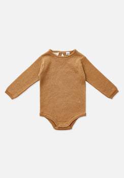 Miann & Co Baby - Long Sleeve Knit Bodysuit - Caramel