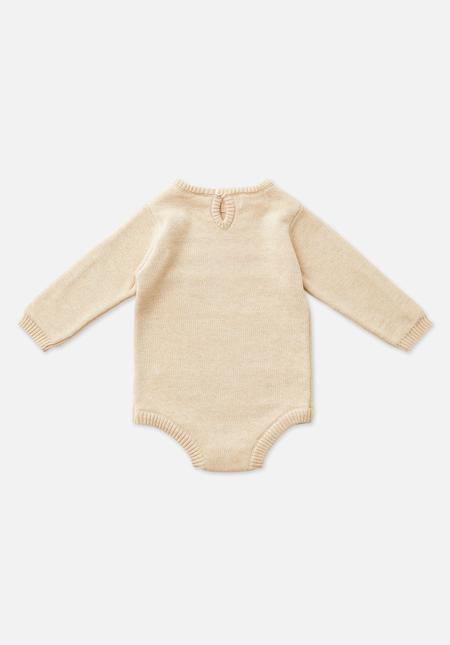 Miann &amp; Co Baby - Long Sleeve Knit Bodysuit - Truffle