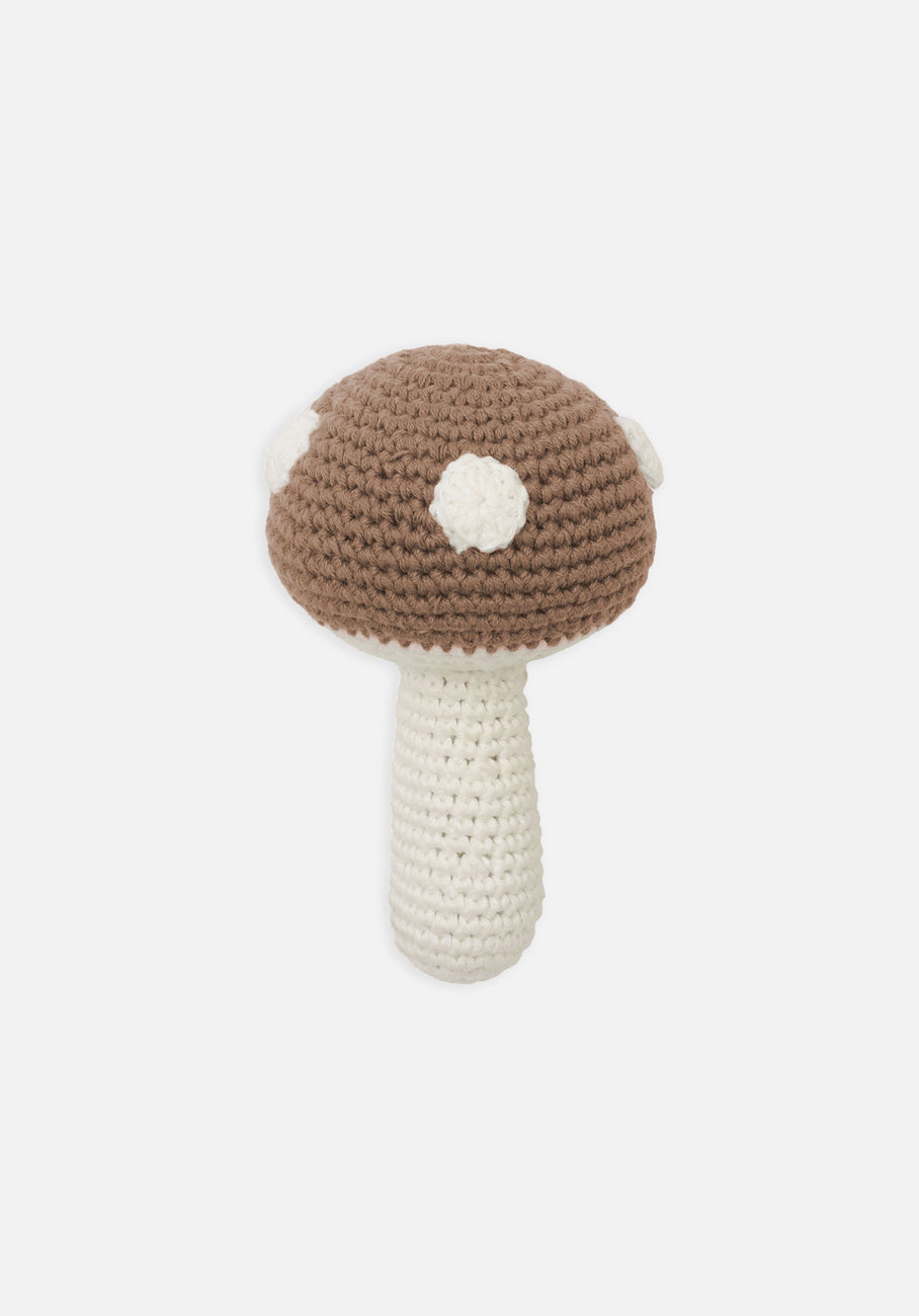 Miann &amp; Co Hand Rattle - Taupe Mushroom