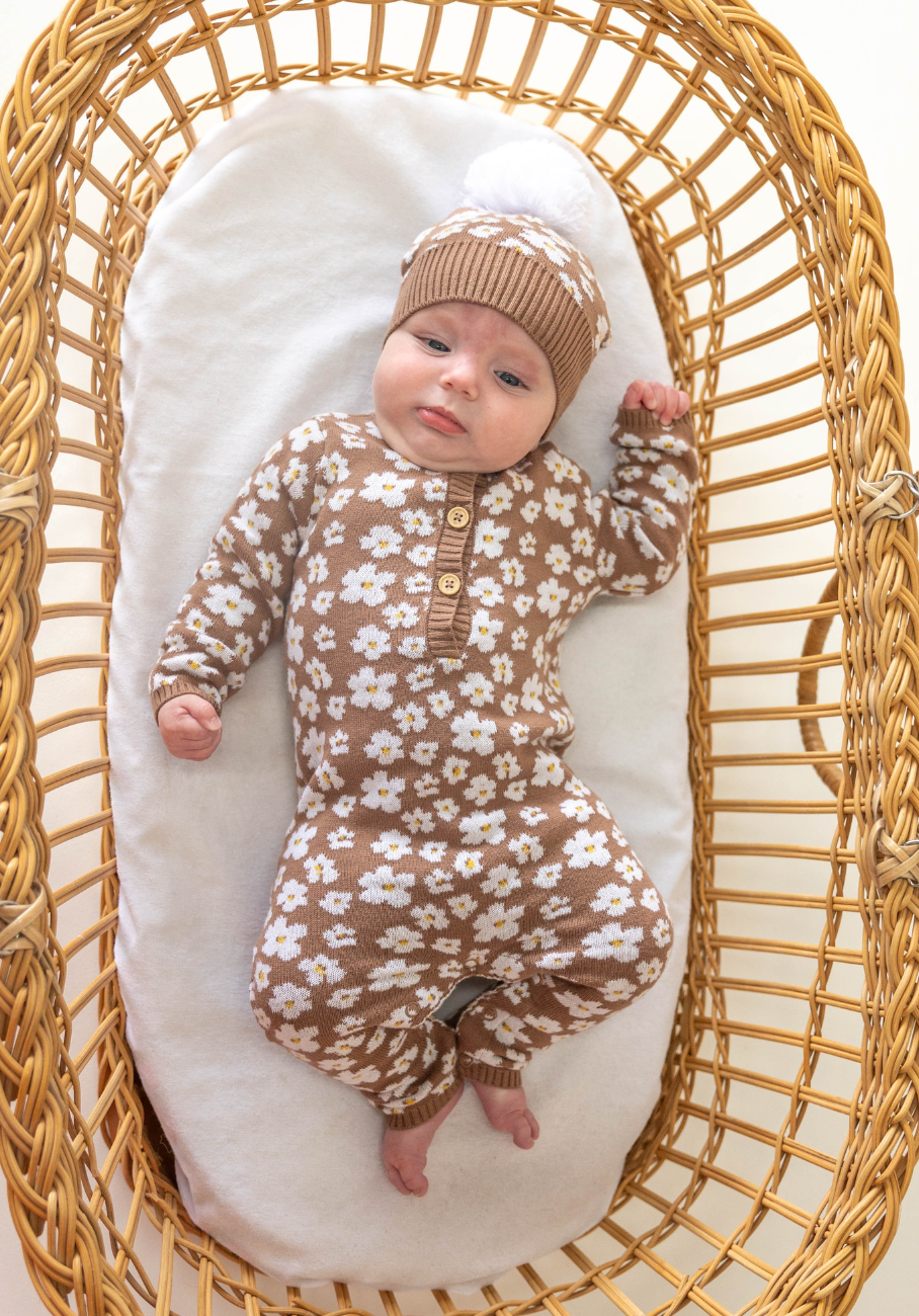 Miann &amp; Co Baby - Long Sleeve Knitted Jumpsuit - Flora