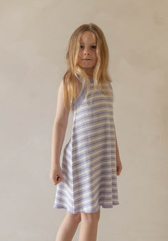 Miann & Co Kids - Knit Strap Dress - Lavender Stripe