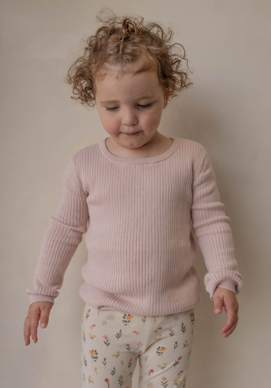 Miann &amp; Co Kids - Texture Rib Long Sleeve Tee - Ballet Pink