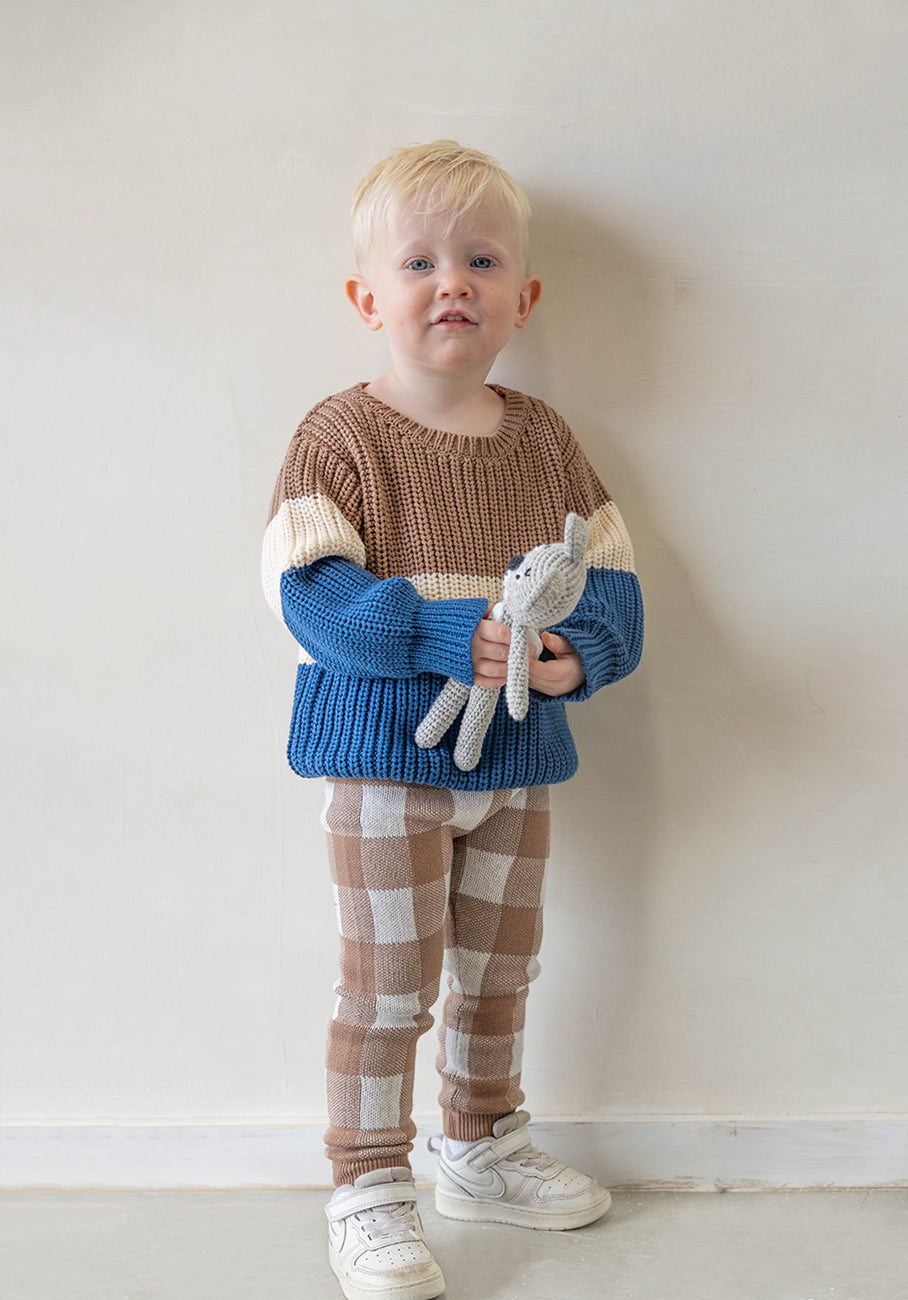 Miann &amp; Co Baby - Knitted Legging - Café Au Lait Gingham
