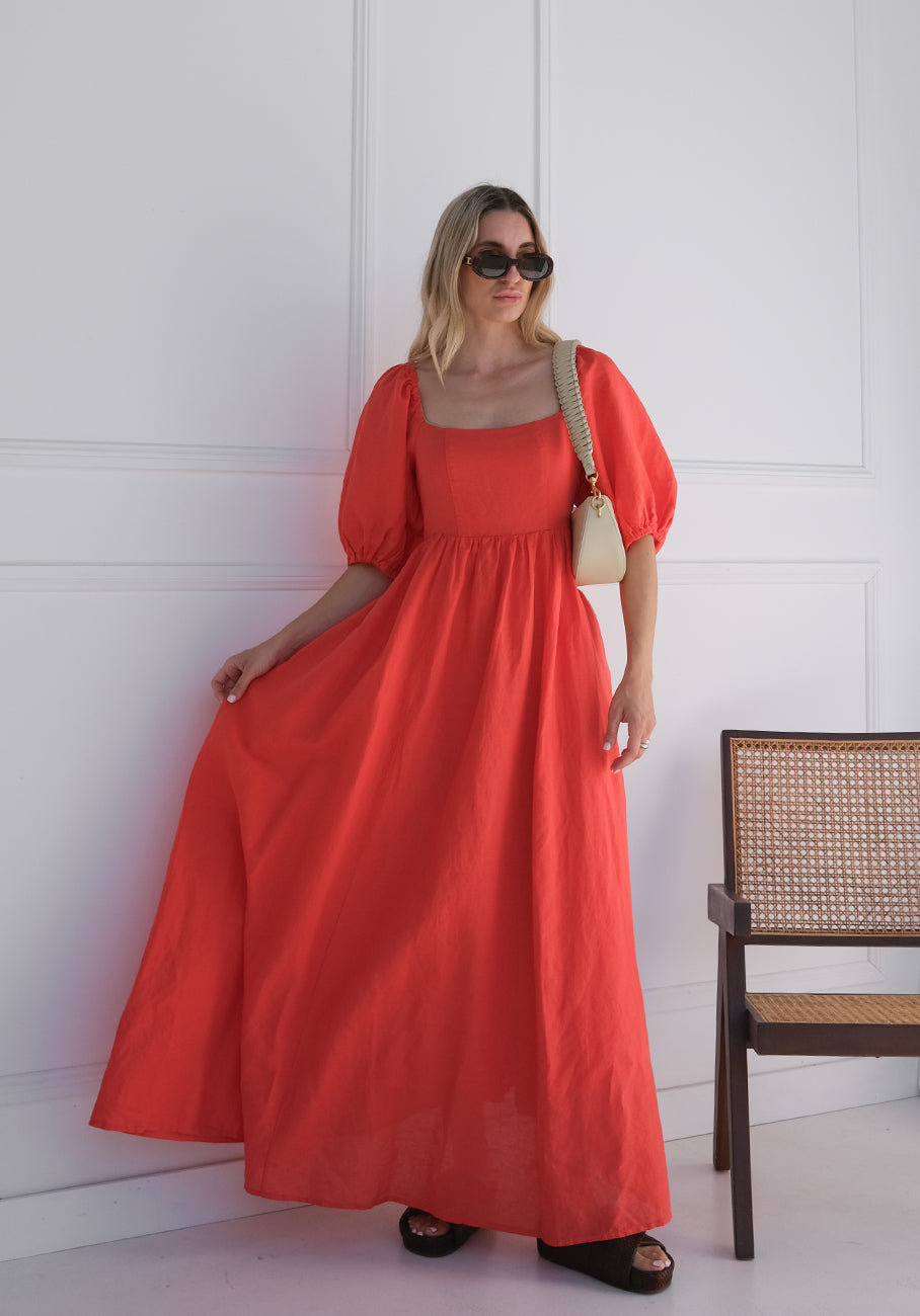 Miann &amp; Co Womens - Beth Maxi Dress - Tomato