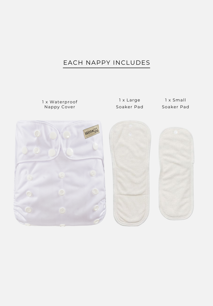 Miann &amp; Co - Modern Cloth Nappy - Optic White