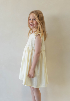 Miann & Co Kids - Crochet Detail Sleeveless Dress - Lemon