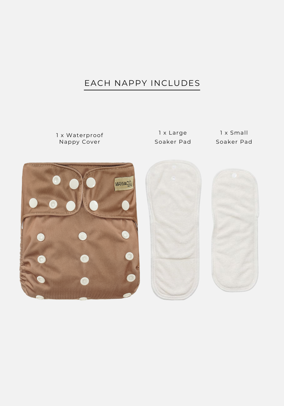 Adjustable and Reusable Modern Cloth Nappy by Miann &amp; Co - Sustainable and stylish option for eco-friendly diapering.