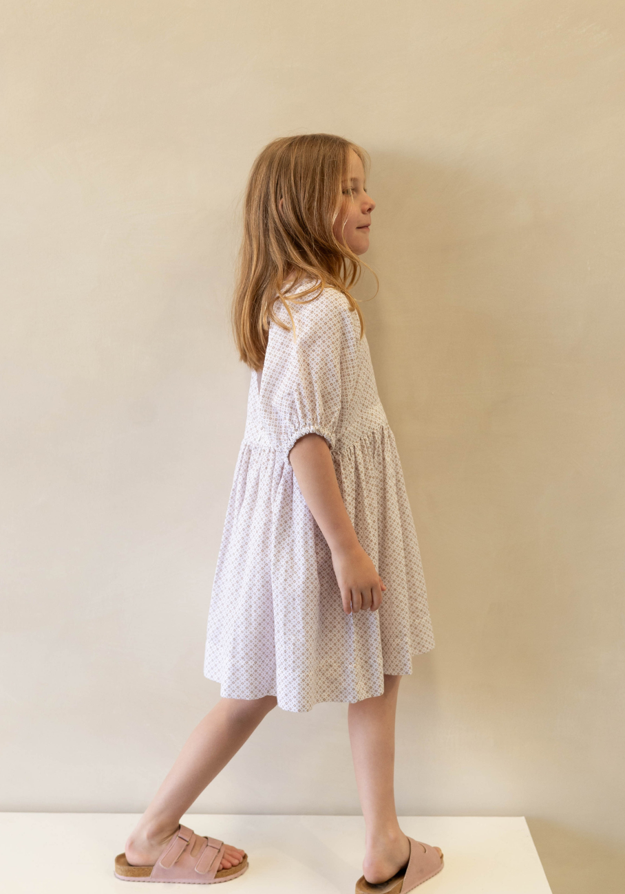 Miann &amp; Co Kids - Keyhole Puff Sleeve Dress - Geo Print