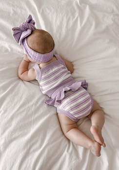 Miann & Co Baby - Frill Knit Bloomer - Lavender Stripe