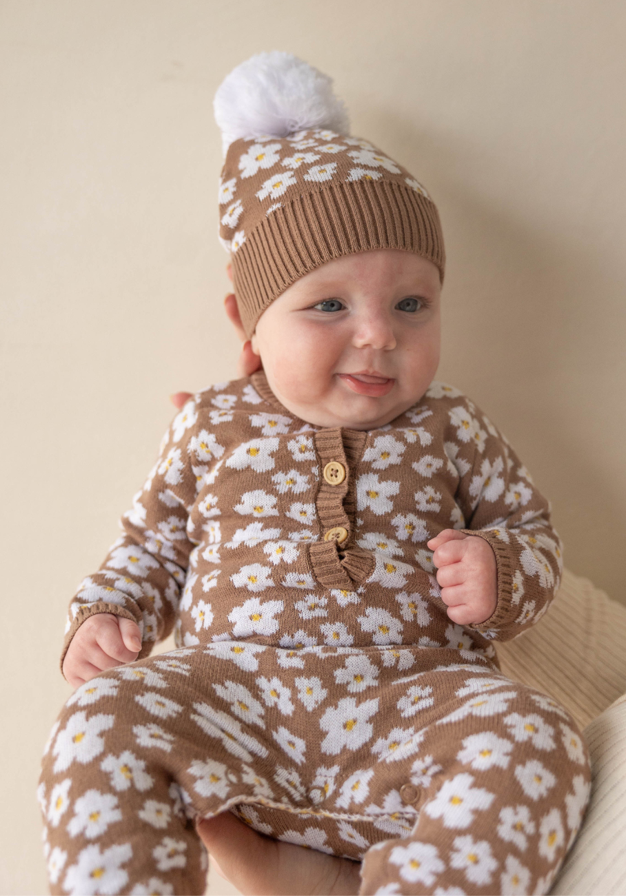 Miann &amp; Co Baby - Long Sleeve Knitted Jumpsuit - Flora