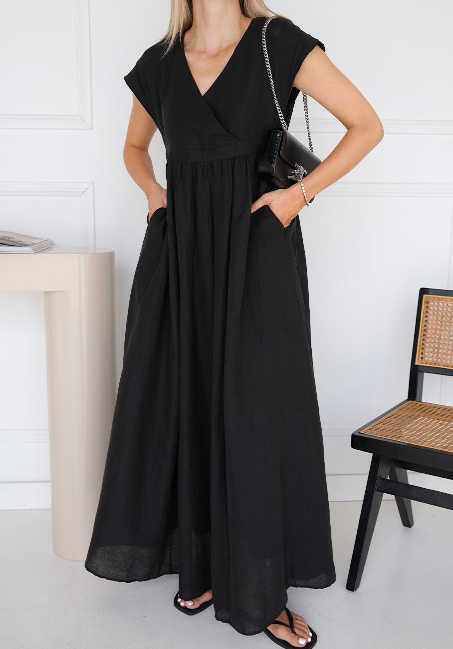 Miann &amp; Co Womens - Jolie Cross Over Maxi Dress - Black