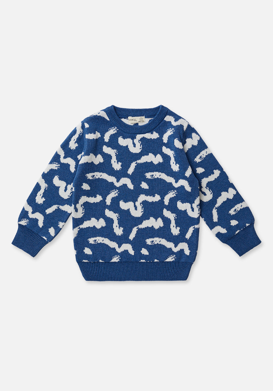 Miann &amp; Co Kids - Knit Round Neck Jumper - Squiggle