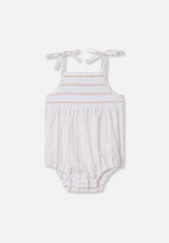 Miann & Co Baby - Tie Shoulder Shirred Bodysuit - Candy Stripe