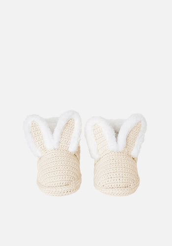 Miann & Co - Knitted Bunny Booties - Frost