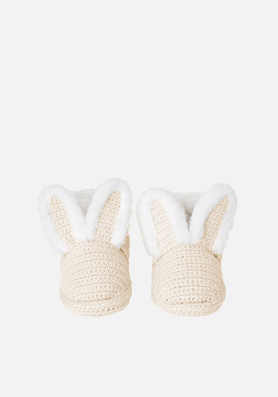 Miann &amp; Co - Knitted Bunny Booties - Frost