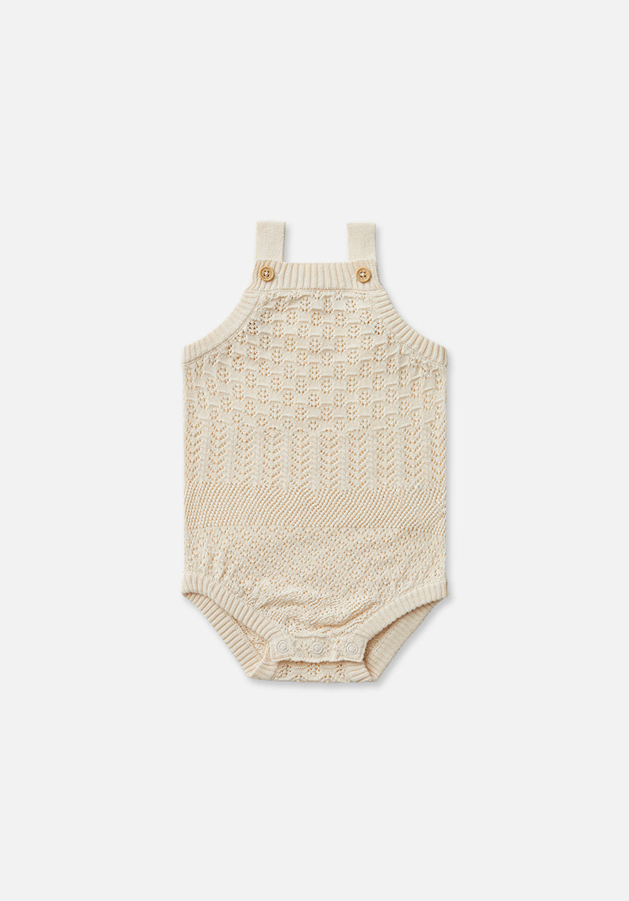 Miann &amp; Co Baby - Knit Strap Bodysuit - Tofu Crochet