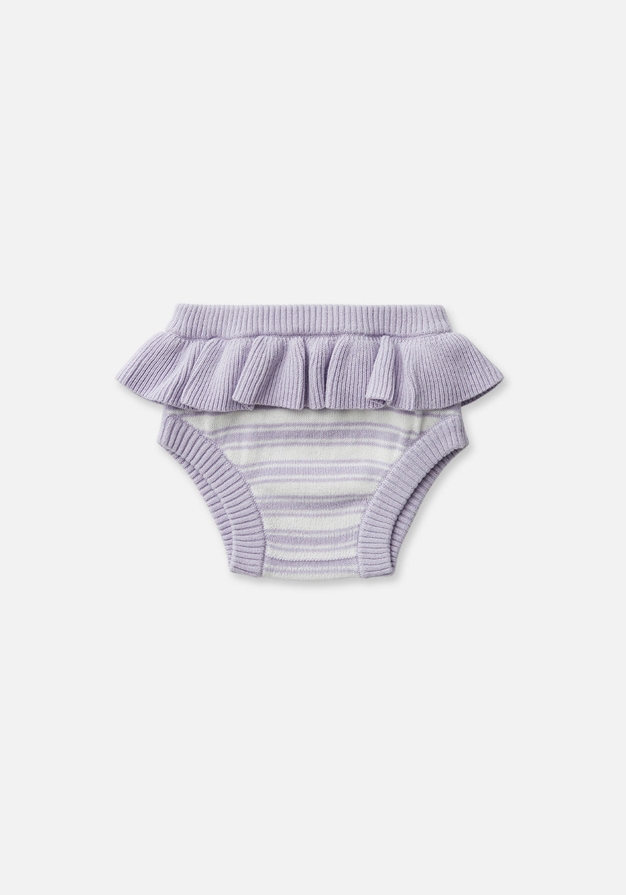 Miann &amp; Co Baby - Frill Knit Bloomer - Lavender Stripe