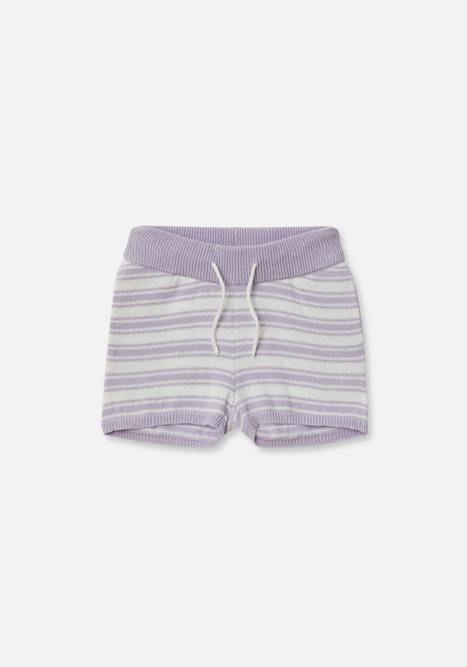 Miann &amp; Co Baby - Knit Shorts - Lavender Stripe