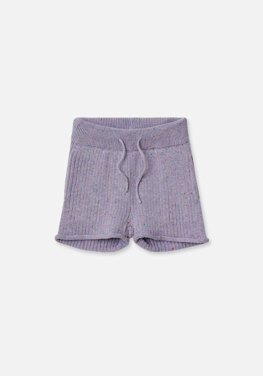 Miann &amp; Co Kids - Texture Rib Short - Lavender Speckle