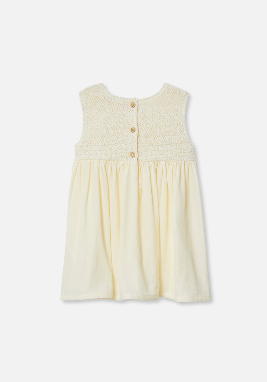Miann &amp; Co Kids - Crochet Detail Sleeveless Dress - Lemon