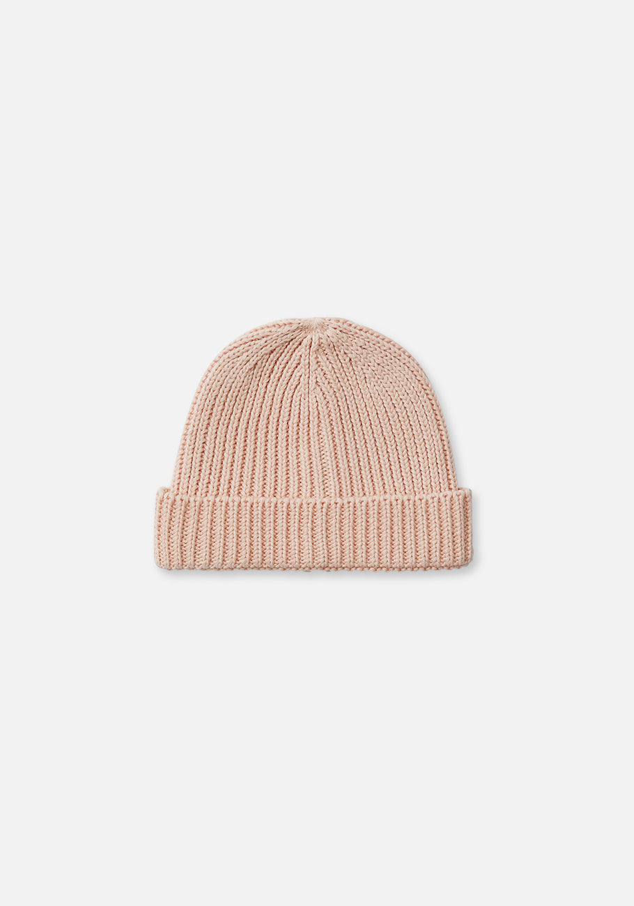 Miann &amp; Co - Knit Fold Over Beanie - Pink Tint