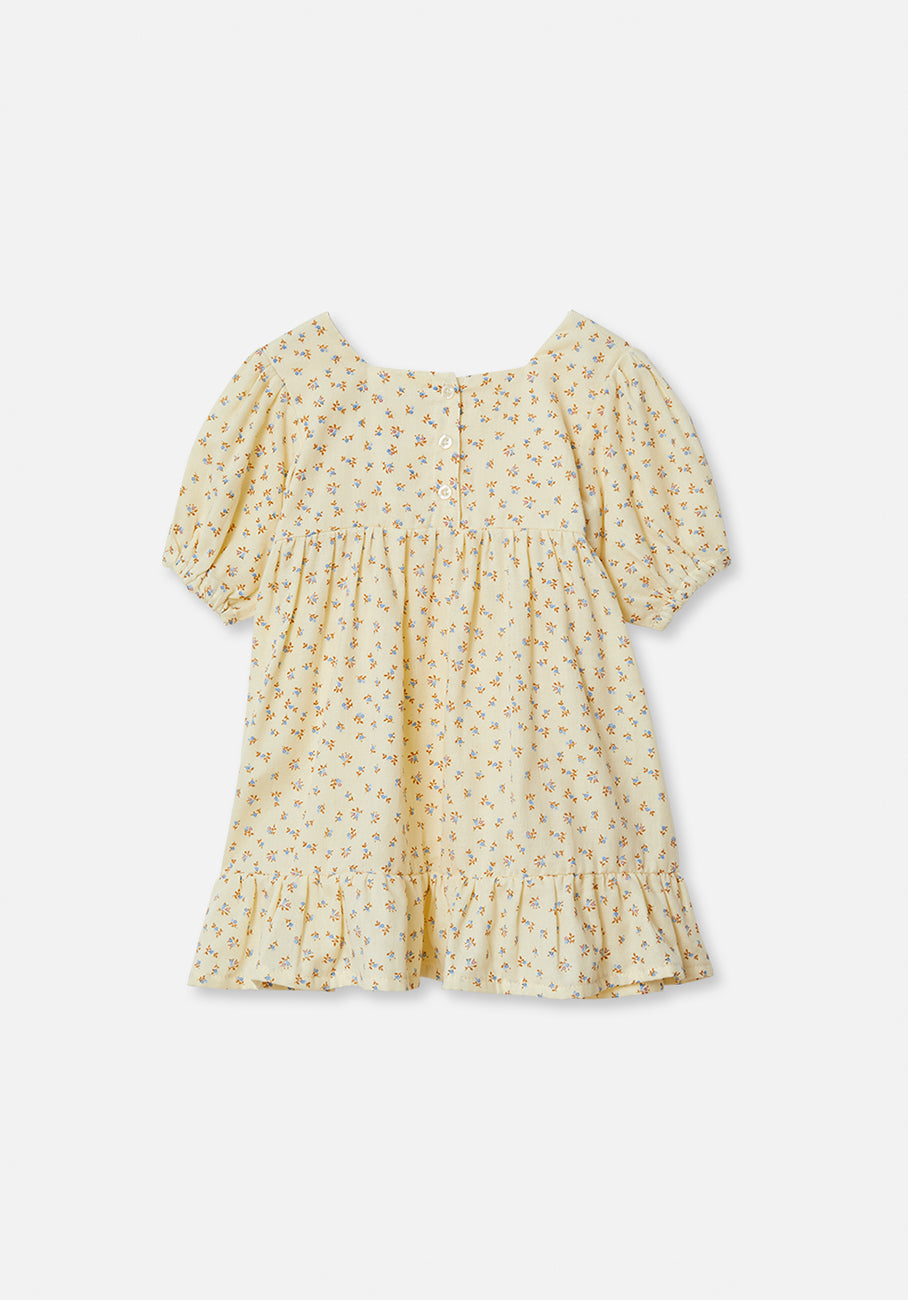 Miann &amp; Co Baby - Square Neck Puff Sleeve Dress - Springtime Floral