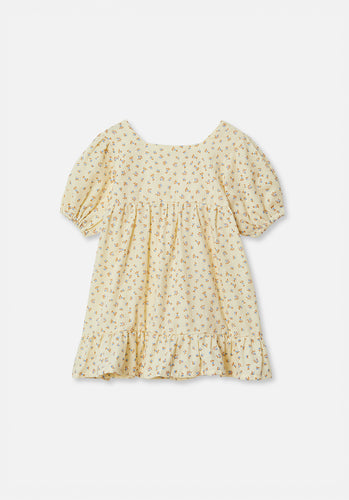 Miann & Co Baby - Square Neck Puff Sleeve Dress - Springtime Floral