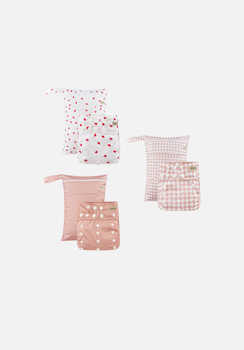Modern Cloth Nappy Bundle - Pinks