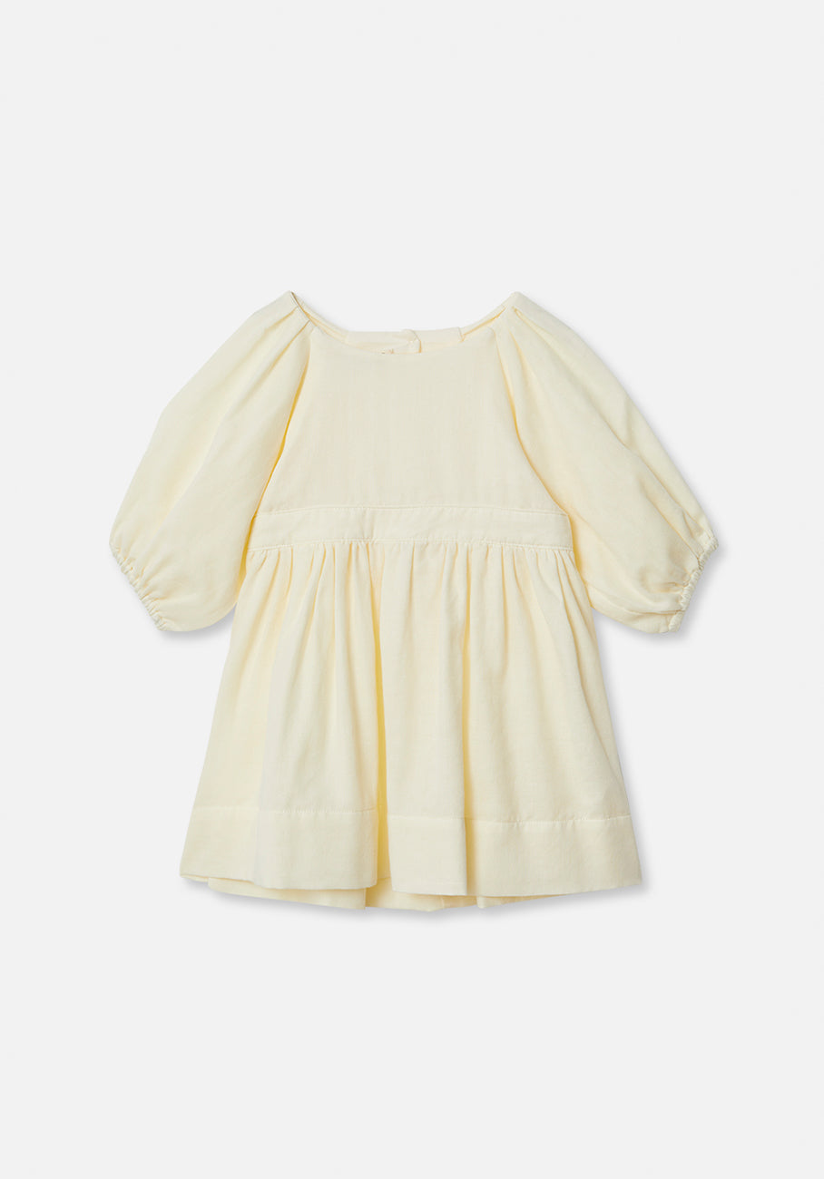 Miann &amp; Co Kids - Keyhole Puff Sleeve Dress - Lemon