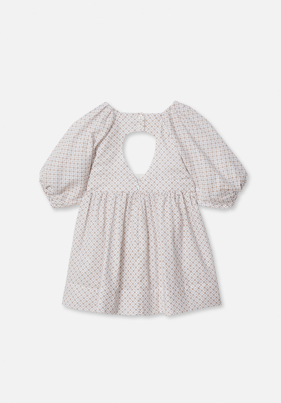 Miann &amp; Co Baby - Keyhole Puff Sleeve Dress - Geo Print