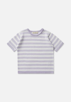 Miann & Co Baby - Boxy Knit T-Shirt - Lavender Stripe