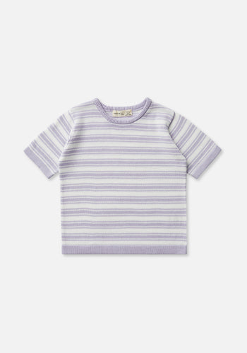 Miann & Co Baby - Boxy Knit T-Shirt - Lavender Stripe
