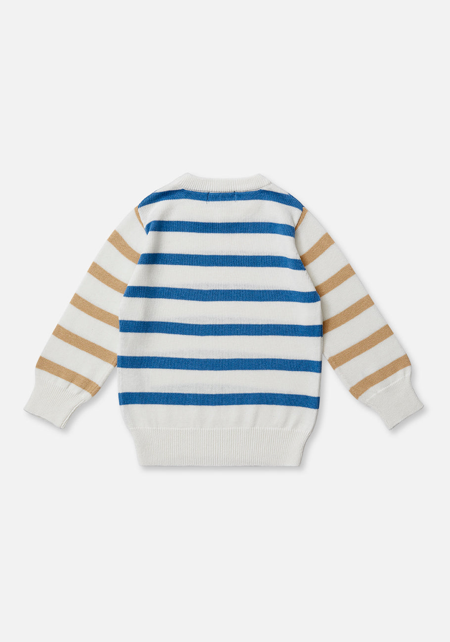 Miann &amp; Co Baby - Knit Round Neck Jumper - Contrast Stripe