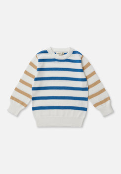 Miann & Co Baby - Knit Round Neck Jumper - Contrast Stripe