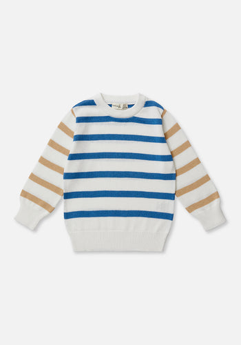 Miann & Co Kids - Knit Round Neck Jumper - Contrast Stripe