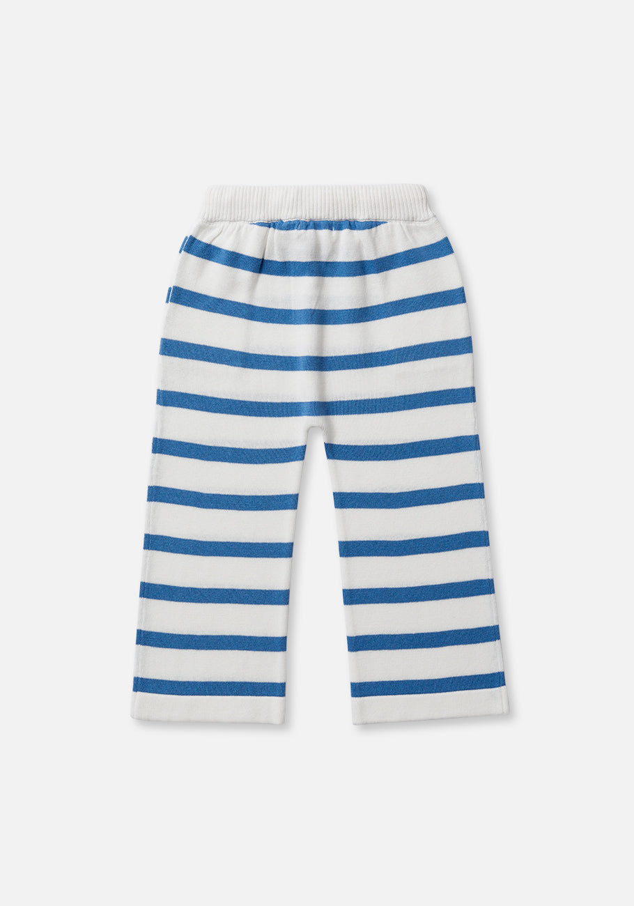 Miann &amp; Co Baby - Wide Leg Knit Pants - Moon Blue Stripe