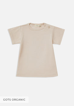 Miann & Co Baby - Organic Cotton Baby Basics - Short Sleeve T-Shirt - Pink Tint Rib