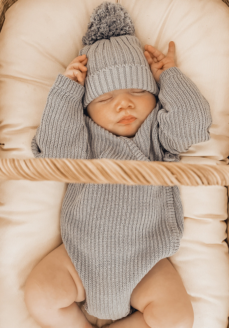 Miann &amp; Co Baby - Knit Wrap Bodysuit - Cornflower