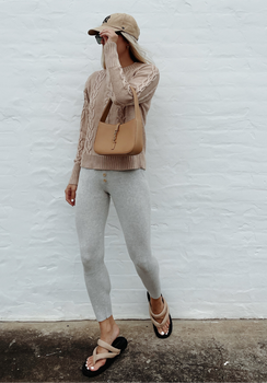 Miann & Co Womens Loungewear - Celeste Knit Legging - Fog