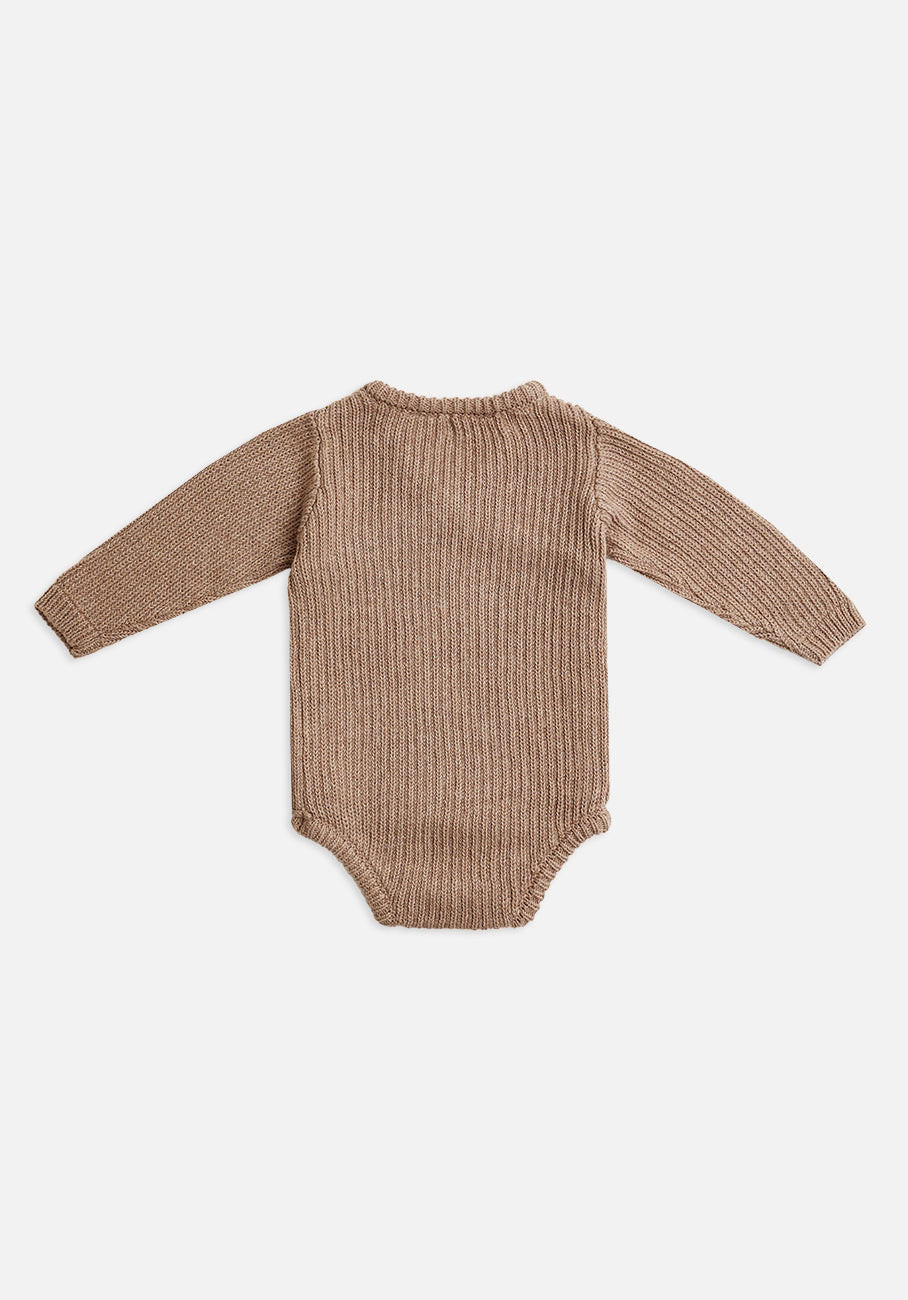Miann &amp; Co Baby - Knit Wrap Bodysuit - Taupe