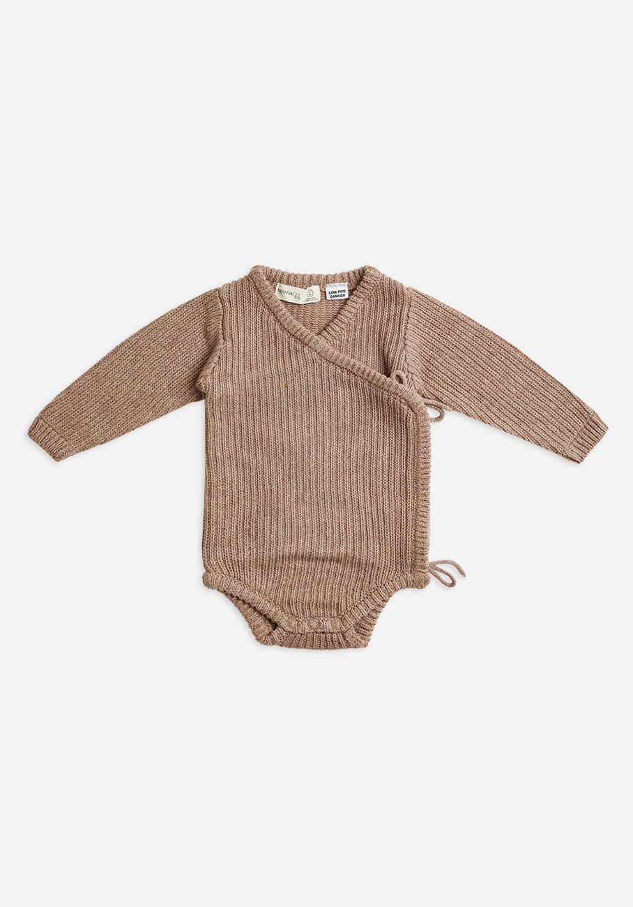 Miann &amp; Co Baby - Knit Wrap Bodysuit - Taupe