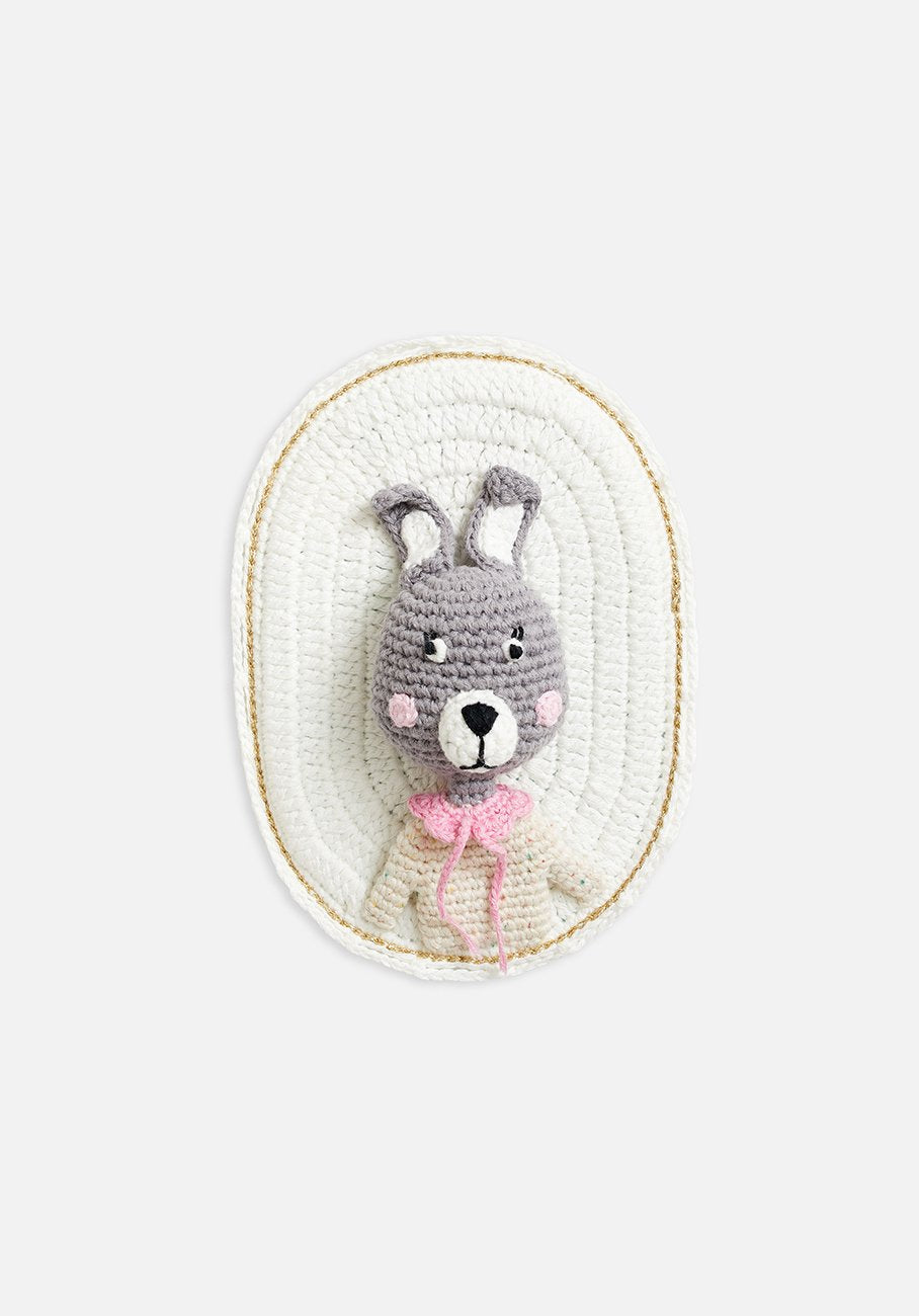 wall hanging bunny on white backing
