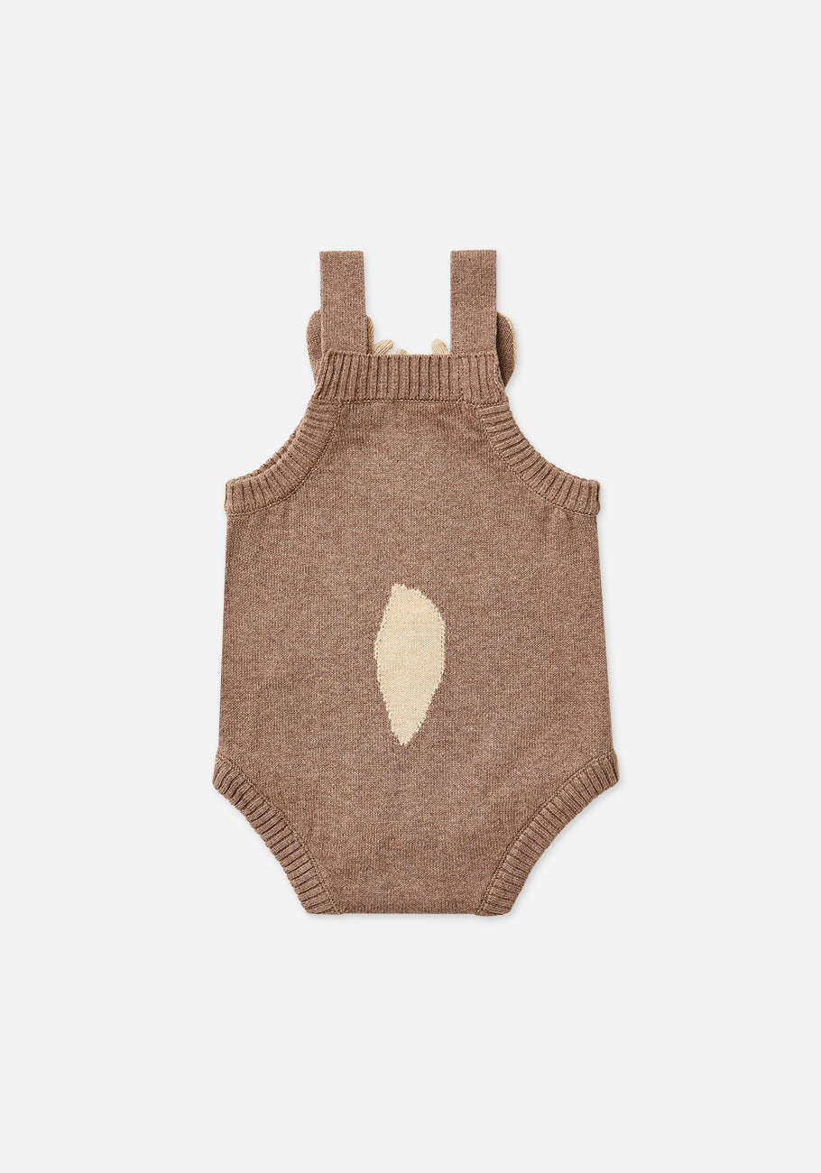 Miann &amp; Co Baby - Knitted Reindeer Bodysuit - Taupe