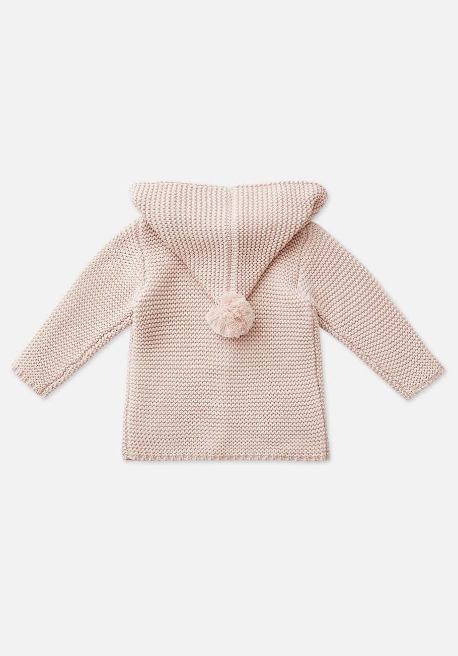 Miann &amp; Co Kids - Hooded Bobble Knit Cardigan - Ballet Pink